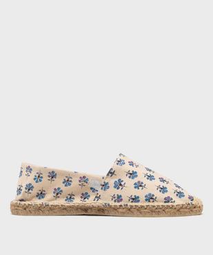 Espadrilles en toile de coton fleurie et semelle de corde femme - LuluCastagnette vue1 - LULUCASTAGNETTE - GEMO