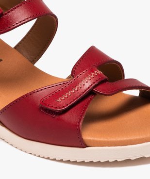 Sandales femme compensées à brides scratch en cuir vue6 - VALENTINA BALDA - GEMO