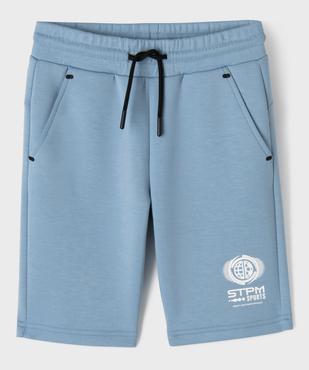 Bermuda en maille extensible à taille élastiquée garçon vue1 - GEMO (ENFANT) - GEMO