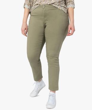 Pantalon femme grande taille coupe slim en toile extensible vue2 - GEMO (G TAILLE) - GEMO