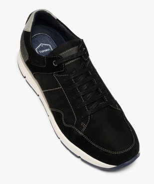 Baskets homme à lacets dessus cuir uni - Tanéo vue5 - TANEO - GEMO