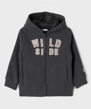 Sweat zippé à capuche doublé sherpa garçon vue1 - GEMO (ENFANT) - GEMO