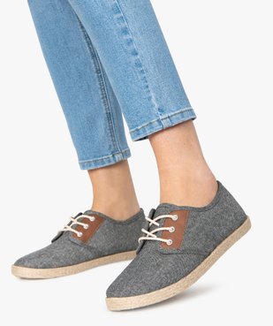 Derbies femme souples en toile et lacets cordelette vue1 - GEMO (SPORTSWR) - GEMO