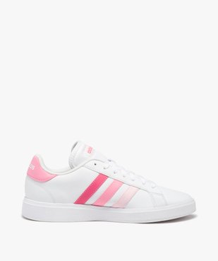 Baskets femme unies à bandes colorées avec lacets – Adidas vue3 - ADIDAS - GEMO