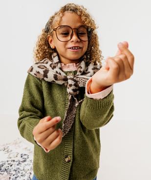 Gilet an maille à col rond fille vue1 - GEMO (ENFANT) - GEMO