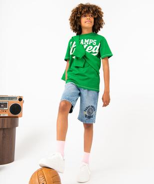 Bermuda garçon en denim avec ceinture élastique - Camps United vue5 - CAMPS UNITED - GEMO