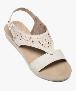 Sandales femme à talon compensé large bride perforée vue5 - GEMO (CONFORT) - GEMO