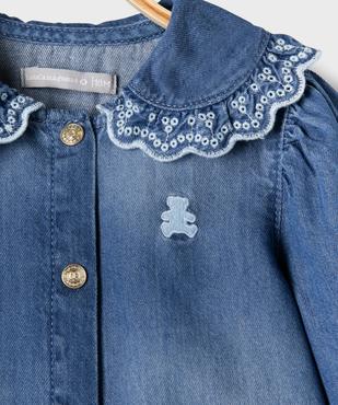 Robe en jean à manches longues et col Claudine bébé fille - LuluCastagnette vue2 - LULU CASTAGNETTE GEMO FOR GOOD - GEMO