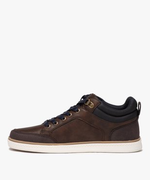 Baskets homme bicolores style casual à lacets cirés vue3 - GEMO (CASUAL) - GEMO