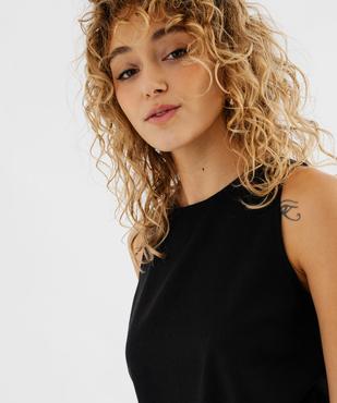 Blouse sans manches unie en viscose et lin femme vue2 - GEMO 4G FEMME - GEMO