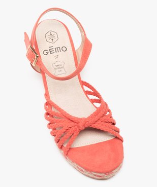 Sandales femme compensées à fines brides tressées vue5 - GEMO(URBAIN) - GEMO