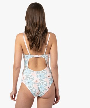 Maillot de bain femme une pièce à motifs fleuris avec armatures vue3 - GEMO (PLAGE) - GEMO