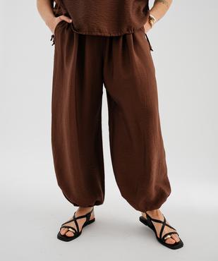 Pantalon ample et fluide style sarouel femme grande taille vue1 - GEMO 4G GT - GEMO