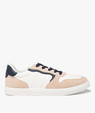 Baskets homme tricolores et bi-matières à lacets vue1 - GEMO (SPORTSWR) - GEMO