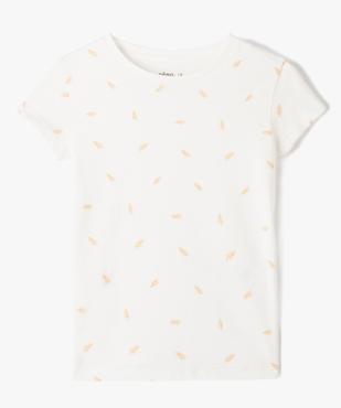 Tee-shirt fille à manches courtes et petits motifs dorés vue1 - GEMO (ENFANT) - GEMO