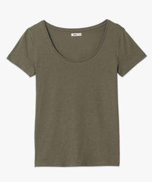 Tee-shirt femme à manches courtes et large col rond vue4 - GEMO(FEMME PAP) - GEMO