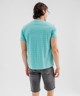 Tee-shirt manches courtes uni effet rayé homme vue3 - GEMO 4G HOMME - GEMO