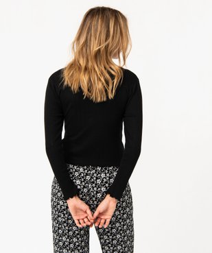 Haut de pyjama à manches longues en maille ajourée femme vue3 - GEMO(HOMWR FEM) - GEMO