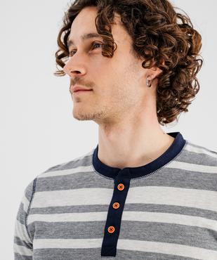 Pyjashort avec haut rayé et bas uni homme vue9 - GEMO 4G HOMME - GEMO