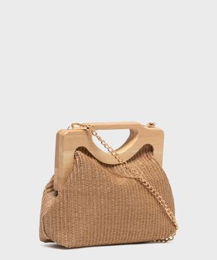 Sac à main à anses en bois et bandoulière en chaîne femme vue2 - GEMO (ACCESS) - GEMO