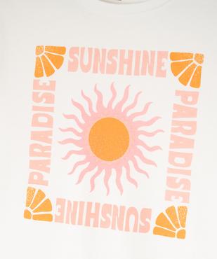 Tee-shirt manches courtes avec motif solaire fille vue2 - GEMO 4G FILLE - GEMO