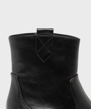 Boots santiags unies à zip femme - Follow Me vue7 - FOLLOW ME - GEMO