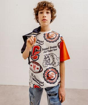 Tee-shirt manches courtes imprimé football américain garçon - Camps United vue1 - CAMPS GEMO FOR GOOD - GEMO