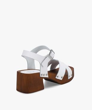 Sandales femme dessus cuir et semelle imitation bois - Tanéo vue4 - TANEO - GEMO