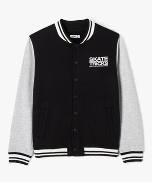 Sweat zippé avec manches contrastantes garçon vue1 - GEMO (JUNIOR) - GEMO