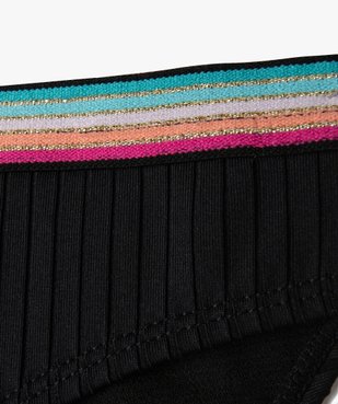 Bas de maillot de bain fille à bande rayée et pailletée vue2 - GEMO (JUNIOR) - GEMO