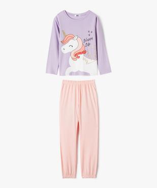 Pyjama 2 pièces à motif licorne et paillettes fille vue1 - GEMO (ENFANT) - GEMO