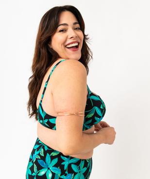 Haut de maillot de bain emboitant à motifs fleuris grande taille vue1 - GEMO 4G FEMME - GEMO