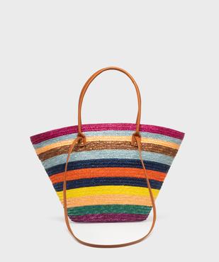 Sac de plage en paille avec doubles anses femme vue2 - GEMO (ACCESS) - GEMO