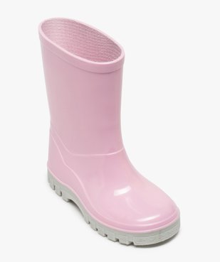 Bottes de pluie fille unies à semelle crantée contrastante vue5 - GEMO (ENFANT) - GEMO