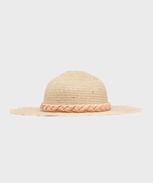 Chapeau capeline en paille à tresse fleurie fille - LuluCastagnette vue1 - LULUCASTAGNETTE - GEMO