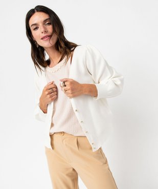 Gilet col V à manches bouffantes femme vue1 - GEMO(FEMME PAP) - GEMO
