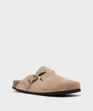Sabot dessus cuir avec bride ajustable homme - Tanéo vue2 - TANEO GEMO FOR GOOD - GEMO