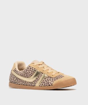 Baskets basses à lacets imprimé léopard femme - Camps United vue2 - CAMPS - GEMO