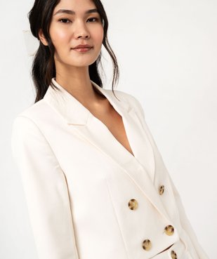 Veste de tailleur courte en maille extensible femme vue2 - GEMO(FEMME PAP) - GEMO