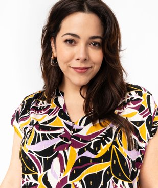 Blouse imprimée à manches courtes femme grande taille vue2 - GEMO (G TAILLE) - GEMO