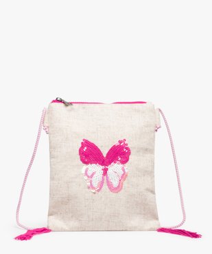 Sac fille pochette à bandoulière motif papillon en sequins vue1 - GEMO (ENFANT) - GEMO