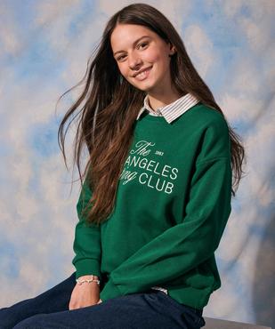 Sweat avec broderies sur le buste fille vue4 - GEMO 4G FILLE - GEMO