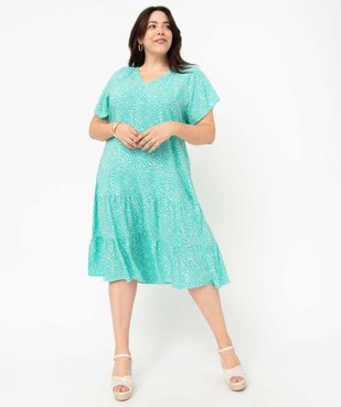 Robe femme grande taille fleurie à volants vue2 - GEMO (G TAILLE) - GEMO