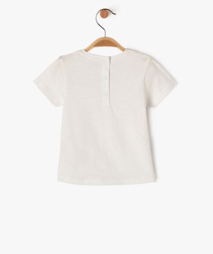 Tee-shirt manches courtes à plastron volanté bébé fille vue3 - GEMO(BEBE DEBT) - GEMO