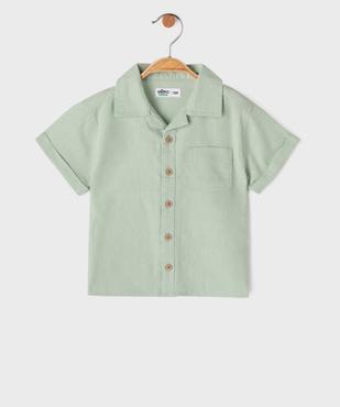 Chemise manches courtes en lin et coton bébé garçon vue1 - GEMO(BEBE DEBT) - GEMO