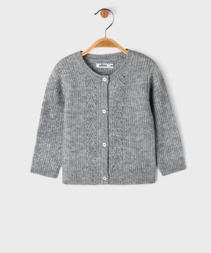Gilet en maille fantaisie avec fil métallisé bébé fille vue1 - GEMO(BEBE DEBT) - GEMO