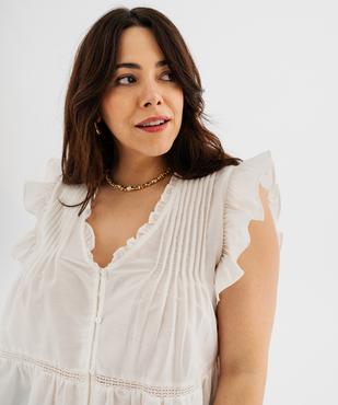 Blouse sans manches avec volants et broderies femme grande taille vue2 - GEMO (G TAILLE) - GEMO