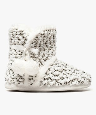 Chaussons bottes en maille fantaisie vue1 - GEMO(HOMWR FEM) - GEMO