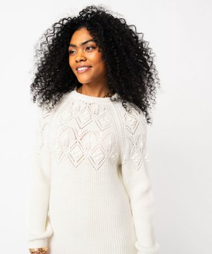 Robe pull en maille fantaisie et ajourée femme vue2 - GEMO(FEMME PAP) - GEMO