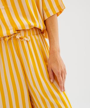 Pantalon de pyjama à rayures en viscose femme vue2 - GEMO 4G FEMME - GEMO